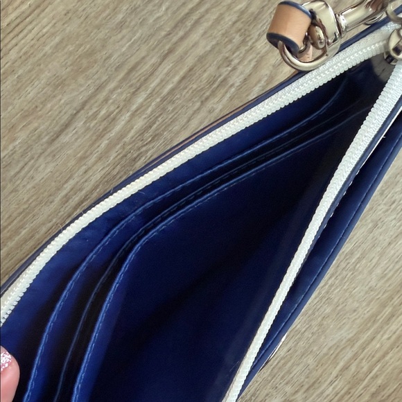 Coach Ombre Blue and Cream Wristlet - Picture 3 of 4